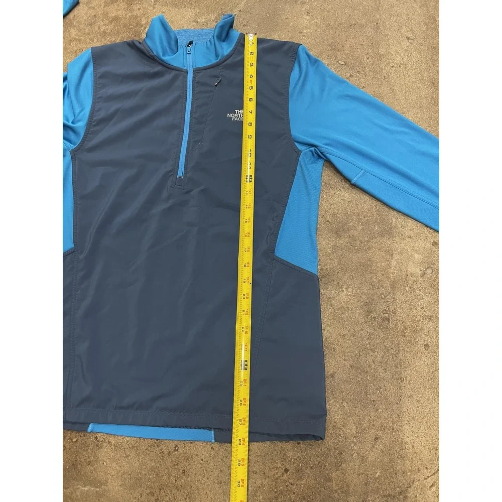 The North Face Shirt Mens Medium‎ Blue 1/4 Zip FlashDry Long Sleeve Hiking Trail